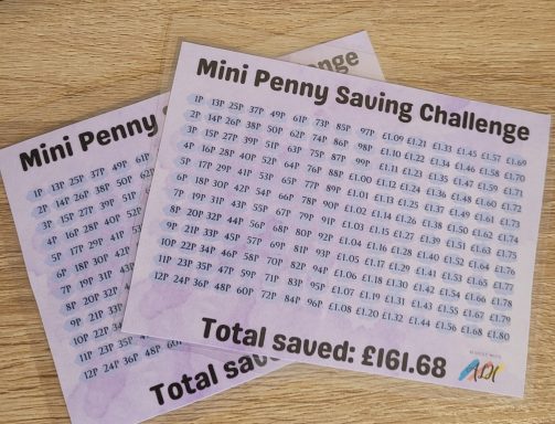 Mini Penny Savings Challenge - £2 Mini Penny / 6 month Savings challenge