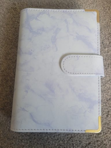 Light Blue & Grey Marble Effect A6 Binder