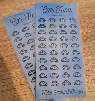 Car Fund Savings Tracker - £2 Car Fund Savings Tracker
