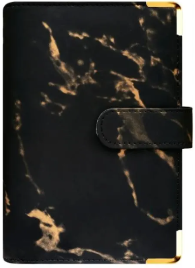 Black & Gold Marble Effect A6 Binder